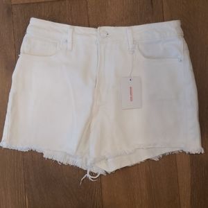 Good American Cut-Off Denim Shorts NWT in White016